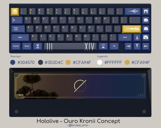 Vtuber Kronii Custom Keyboard Design